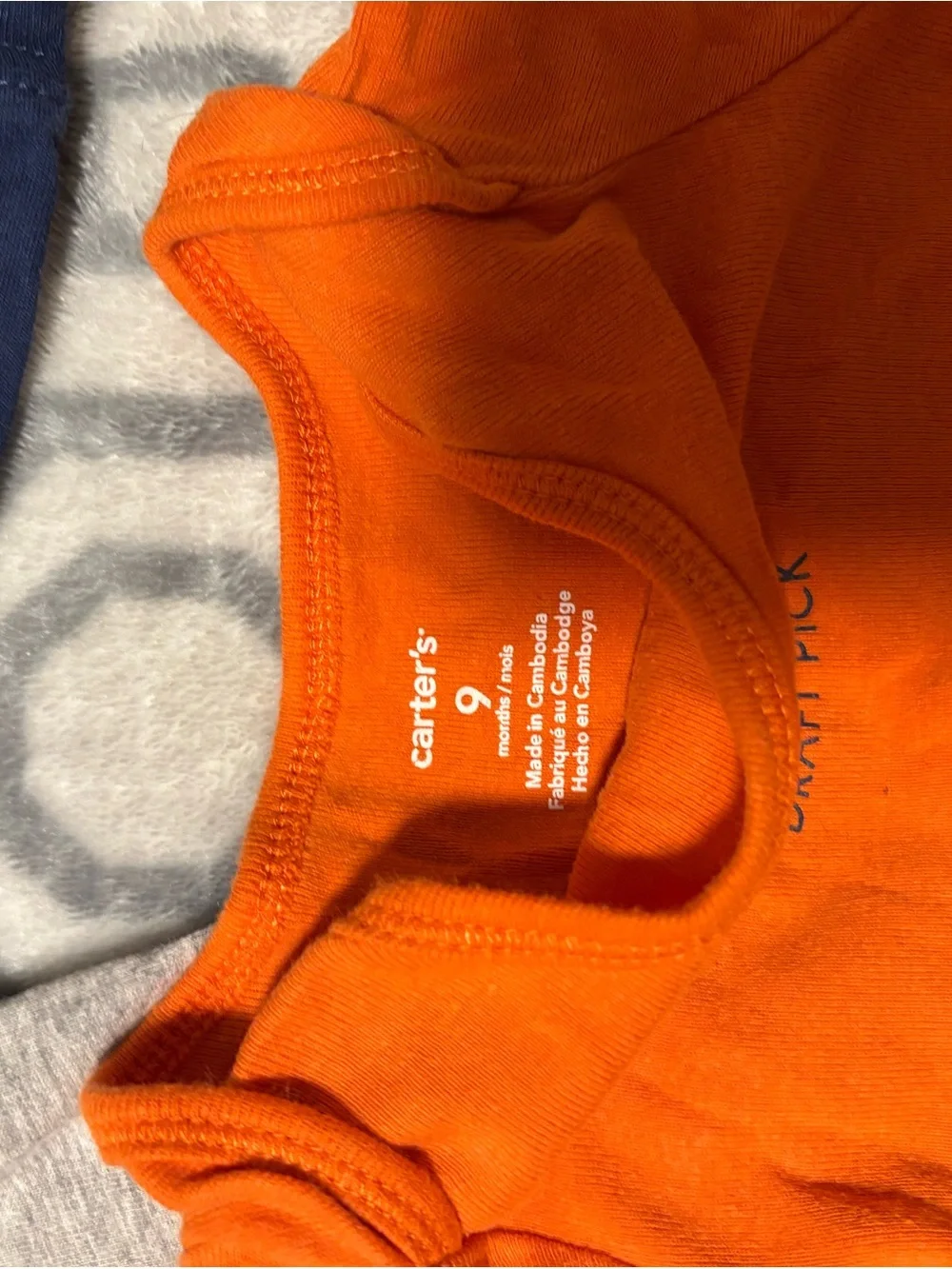 Carter's Orange/navy Baby Bodysuit 3-Piece Football Set